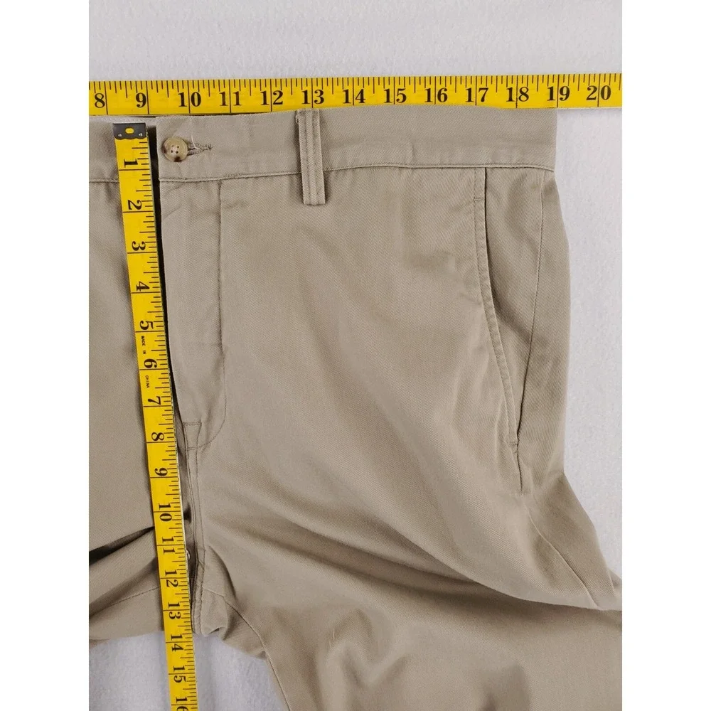Polo Ralph Lauren Pants Mens 35x32*‎ Khaki Classic Fit Chino Flat Front Preppy